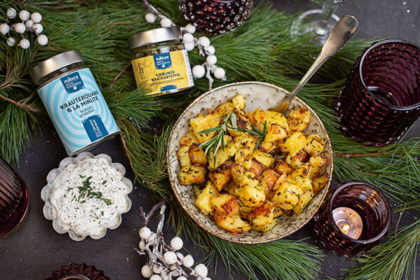 Mabura Rezept Knackige Kartoffeln mit Parmesan und cremigem dip